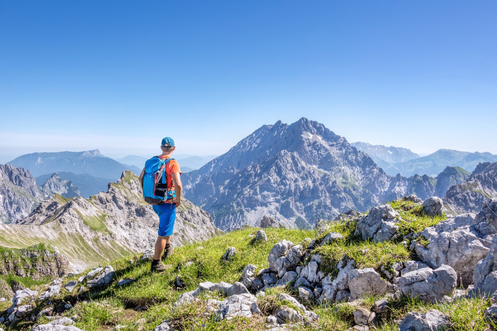 A hiker in the Austrian Alps