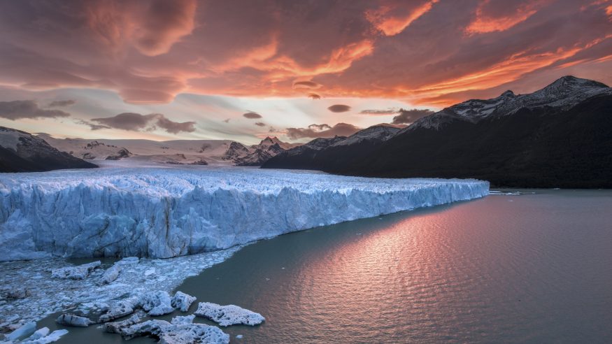 Sunset over Perito Moreno Glacier