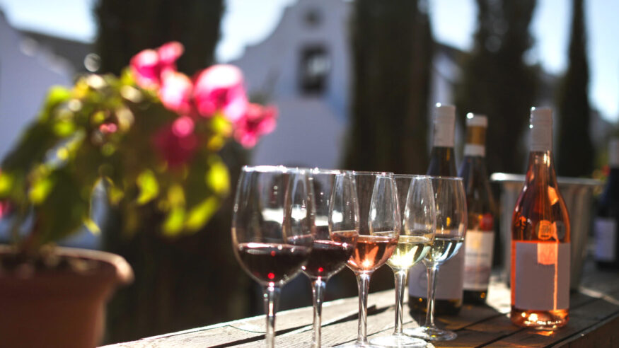 Wine tasting in South Africa.