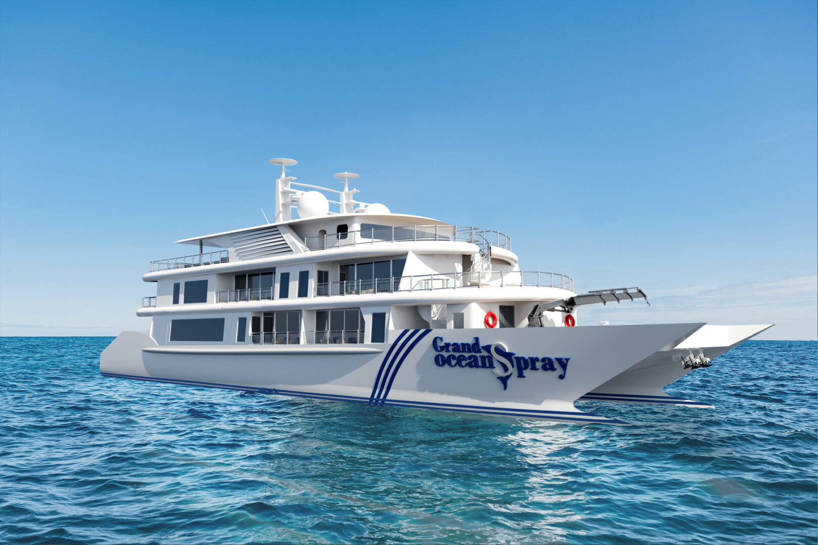 The Grand Ocean Spray catamaran in the Galapagos