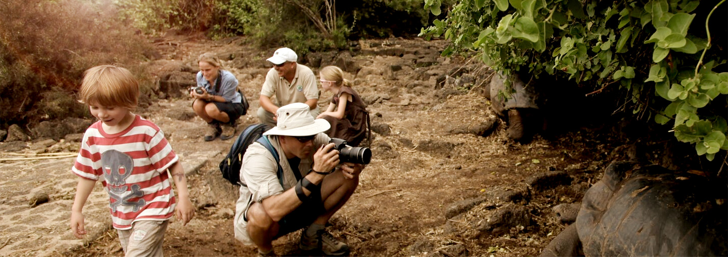 Best Family Vacation Spots: Family photographic wildlife in the Galapagos Islands