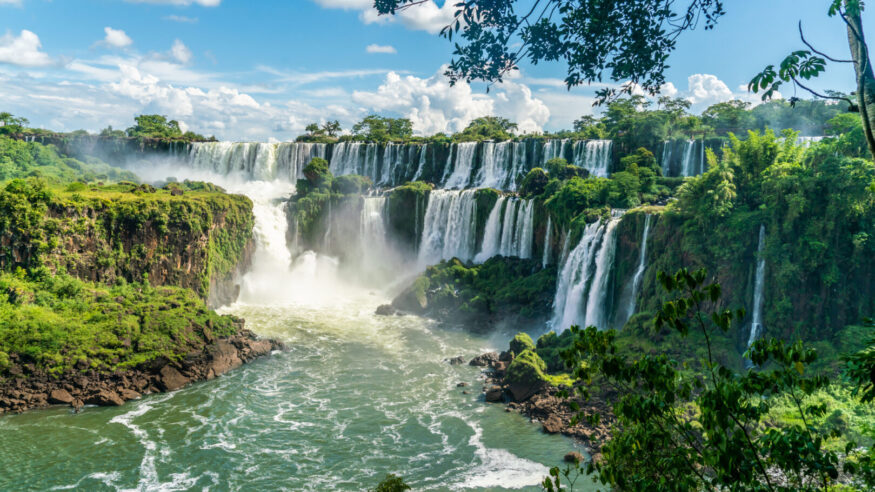 Part of The Iguazu Falls seen from the Argentinian National Park