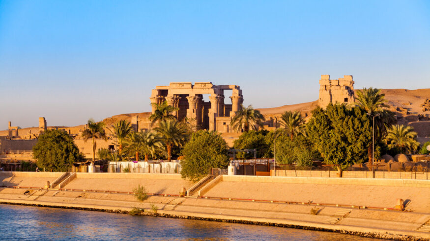 Kom Ombo temple, Egypt. temple at sunset on the Nile in Egypt